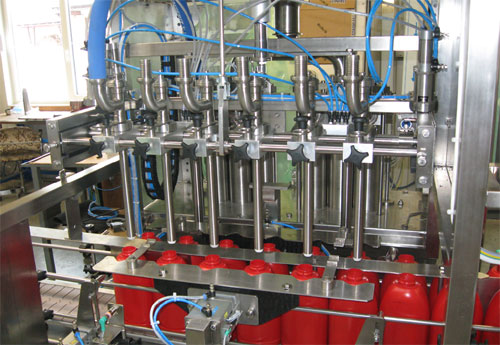 Šestihlavová liniová plnička