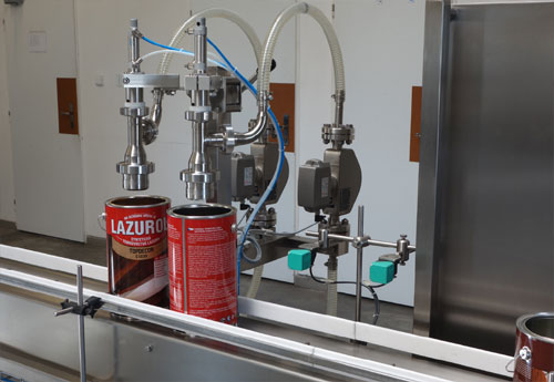 Liniová plnička – plnění barev